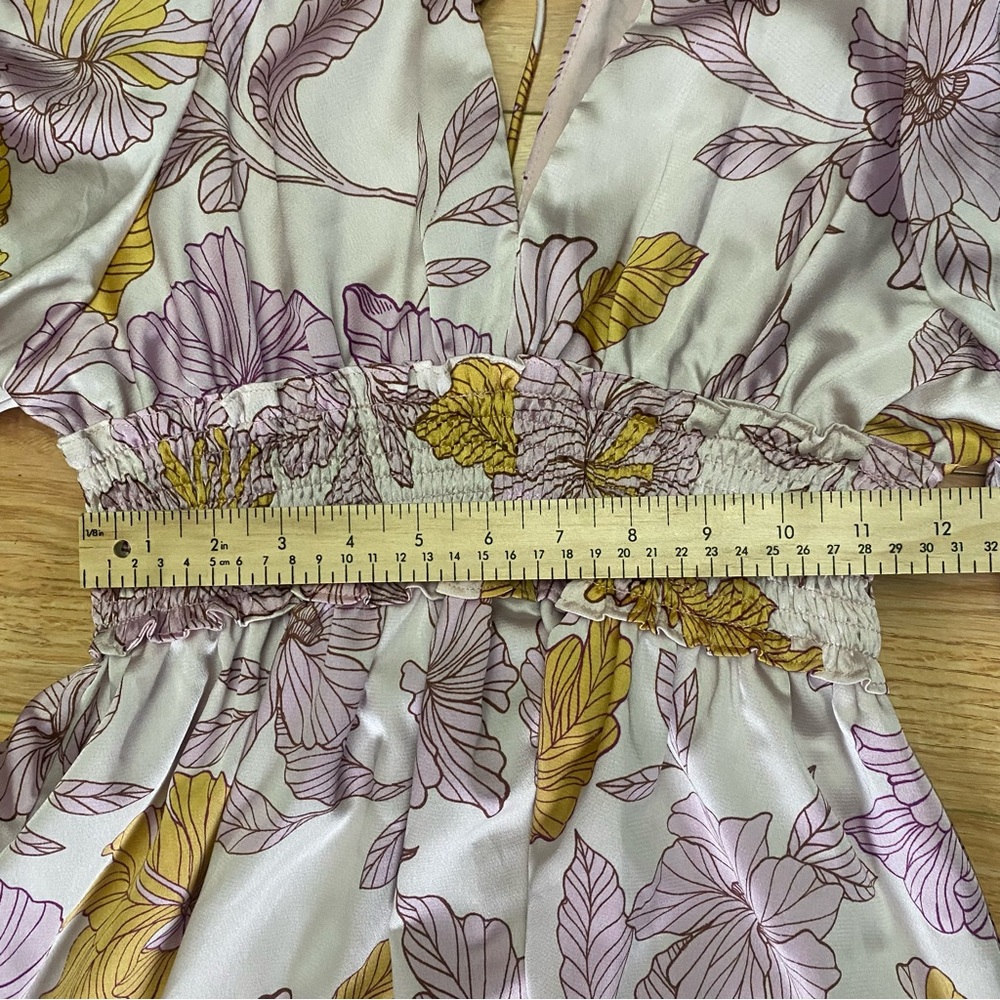 Anthropologie En Saison Floral Smocked Waist V-Neck Maxi Dress - Picture 7 of 10